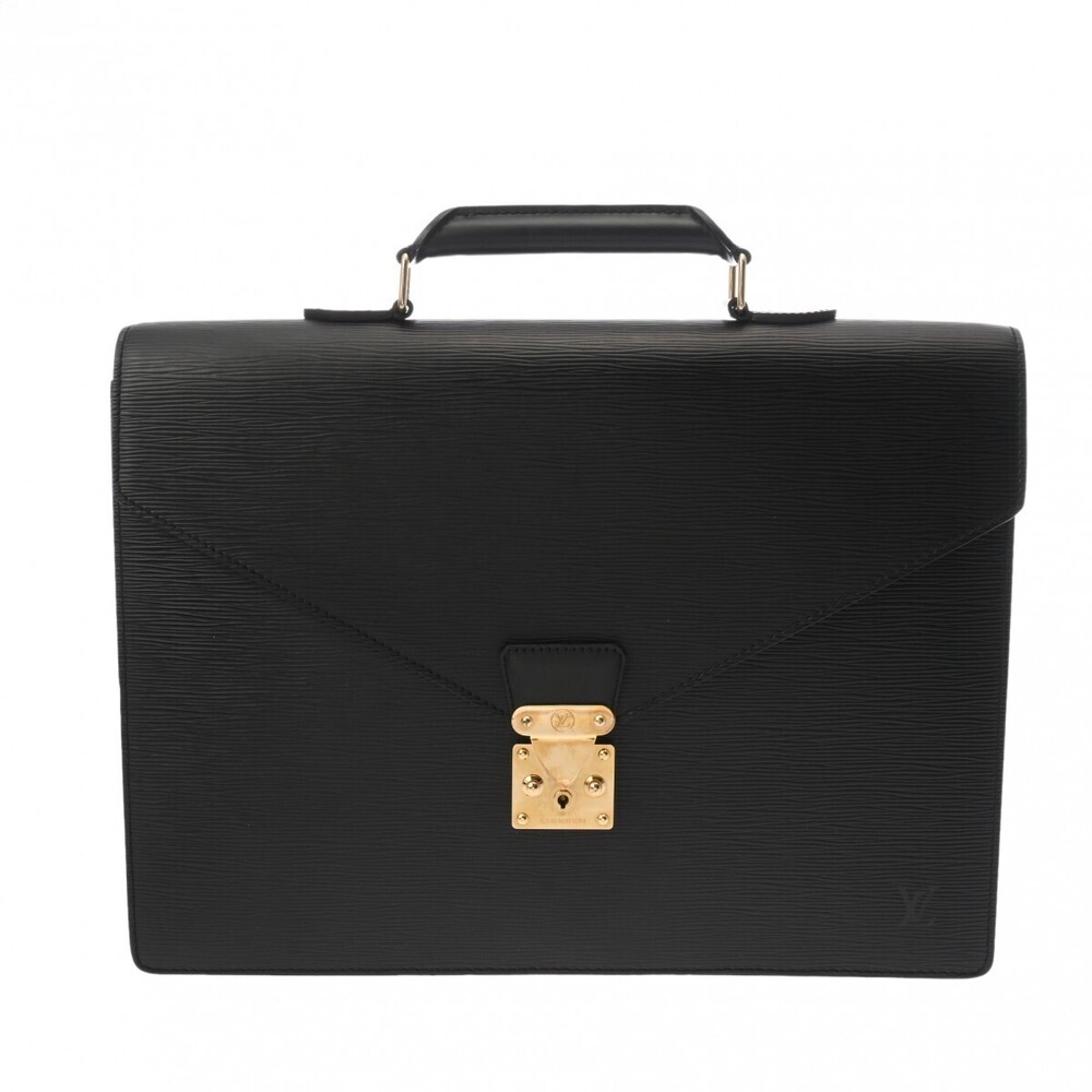 Louis Vuitton Epi Conseil Noir Black Leather Business Bag